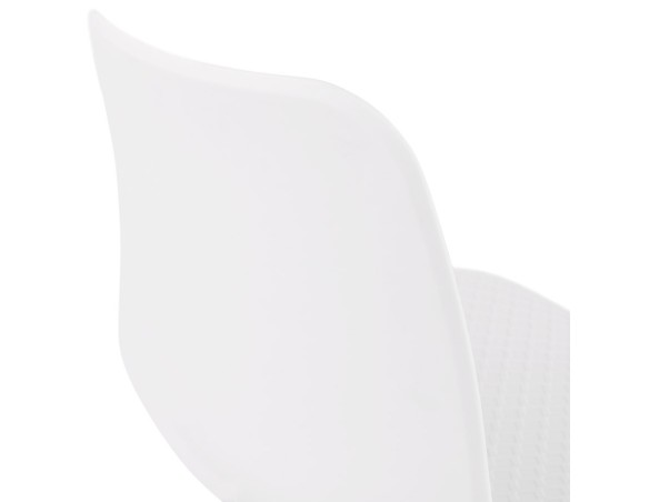 Chaise moderne EXPO blanche avec pieds en métal blanc