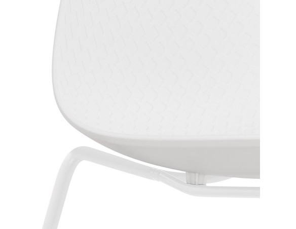 Chaise moderne EXPO blanche avec pieds en métal blanc