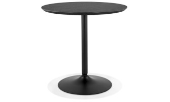 DT02830BLBL 5404028320075 Table ronde design HUSH en bois et métal noir - à̃ 80 cm