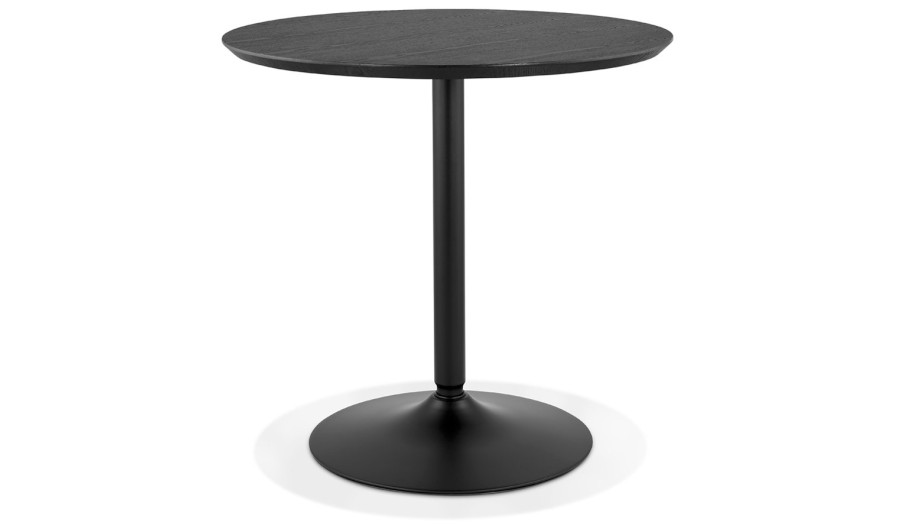 DT02830BLBL 5404028320075 Table ronde design HUSH en bois et métal noir - à̃ 80 cm