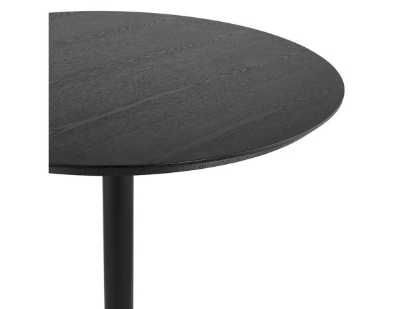 Table ronde design HUSH en bois et métal noir - à 80 cm