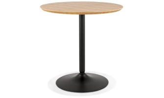 DT02840NABL 5404028320099 Table ronde design HUSH en bois finition naturelle et métal noir - à̃ 80 cm