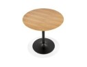 Table ronde design HUSH en bois finition naturelle et métal noir - à 80 cm