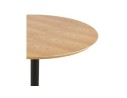 Table ronde design HUSH en bois finition naturelle et métal noir - à 80 cm
