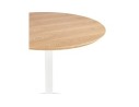 Table ronde design HUSH en bois finition naturelle et métal blanc - à 80 cm