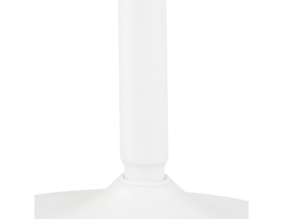 Table ronde design HUSH en bois finition naturelle et métal blanc - à 80 cm