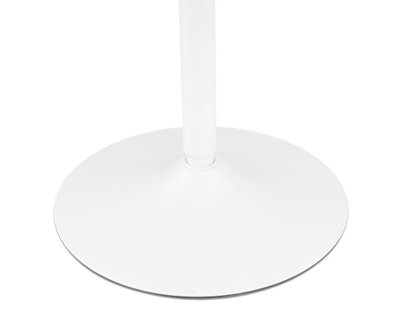 Table ronde design HUSH en bois finition naturelle et métal blanc - à 80 cm