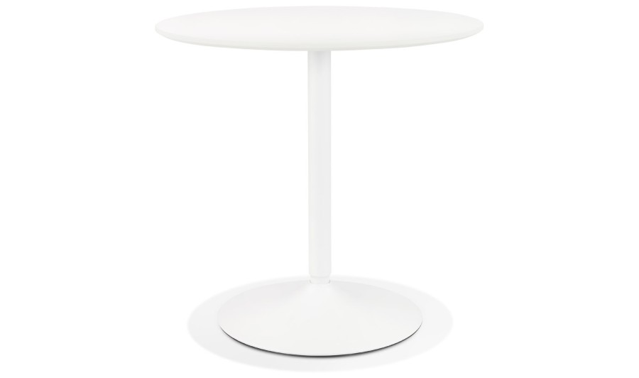 DT02850WHWH 5404028320112 Table ronde design CHIVA en bois et métal blanc - à̃ 80 cm