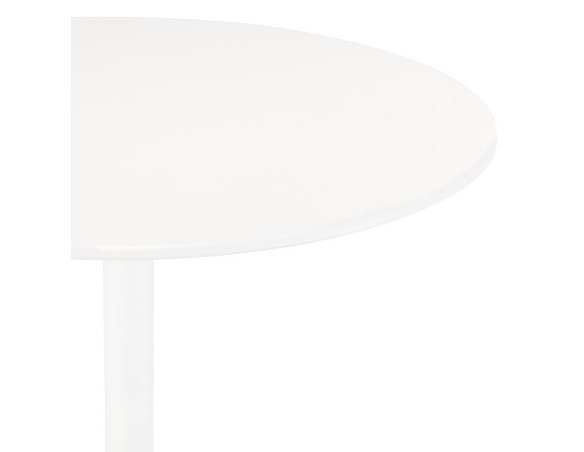 Table ronde design CHIVA en bois et métal blanc - à 80 cm