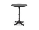 Petite table bistrot ronde MARAY style rustique en pierre effet marbre et métal noir - 60 cm