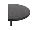 Petite table bistrot ronde MARAY style rustique en pierre effet marbre et métal noir - 60 cm