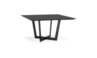 DT02660BLBL 5404028313787 Table de salle à manger carrée ANITA en bois et métal noir - 140x140 cm