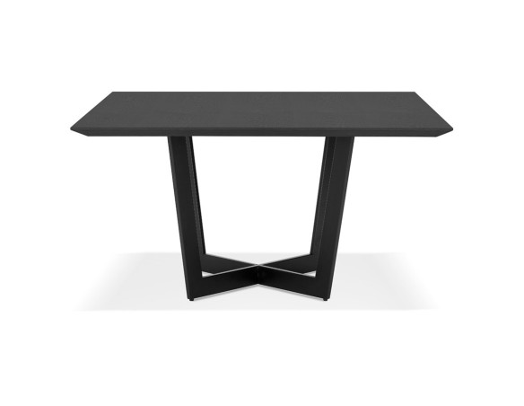 Table de salle à manger carrée ANITA en bois et métal noir - 140x140 cm