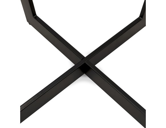 Table de salle à manger carrée ANITA en bois et métal noir - 140x140 cm