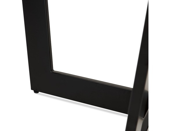 Table de salle à manger carrée ANITA en bois et métal noir - 140x140 cm