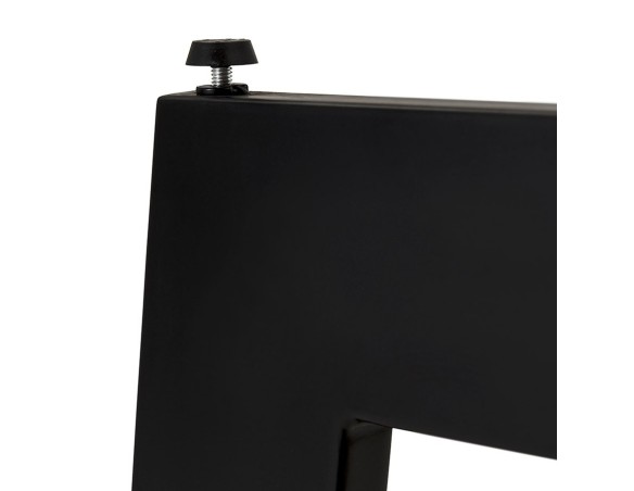 Table de salle à manger carrée ANITA en bois et métal noir - 140x140 cm