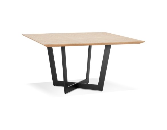 DT02670NABL 5404028313800 Table de salle à manger carrée ANITA en bois finition naturelle et métal noir - 140x140 cm