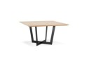 DT02670NABL 5404028313800 Table de salle à manger carrée ANITA en bois finition naturelle et métal noir - 140x140 cm