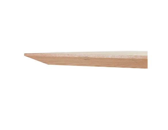 Table de salle à manger carrée ANITA en bois finition naturelle et métal noir - 140x140 cm