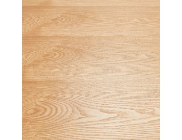 Table de salle à manger carrée ANITA en bois finition naturelle et métal noir - 140x140 cm