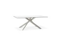 DT01290WHBS 5420072079745 Table à diner MARKINA en céramique blanche avec pied central en métal - 180x90 cm