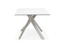 Table à diner MARKINA en céramique blanche avec pied central en métal - 180x90 cm