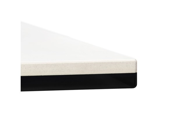 Table à diner MARKINA en céramique blanche avec pied central en métal - 180x90 cm