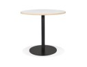 DT02340WHBL 5404028306741 Table bistrot ronde YOGI blanche avec un pied en métal noir - à̃ 80 cm
