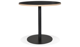 DT02350BLBL 5404028306765 Table bistrot ronde YOGI noire - à̃ 80 cm