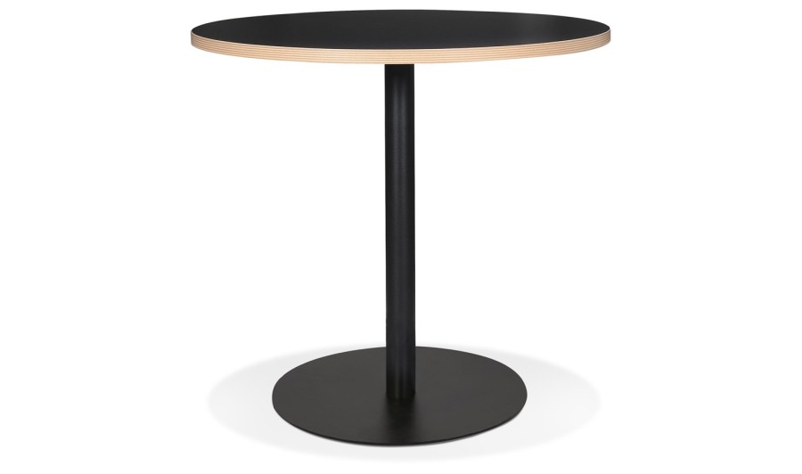 DT02350BLBL 5404028306765 Table bistrot ronde YOGI noire - à̃ 80 cm