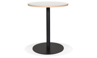 DT02360WHBL 5404028306789 Petite table bistrot ronde YOGI blanche avec un pied en métal noir - à̃ 60 cm