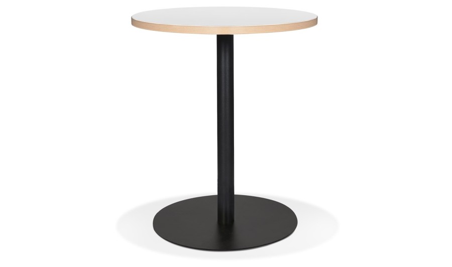 DT02360WHBL 5404028306789 Petite table bistrot ronde YOGI blanche avec un pied en métal noir - à̃ 60 cm DT02360WHBL 5404028306789 Petite table bistrot ronde YOGI blanche avec un pied en métal noir - à̃ 60 cm