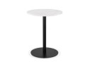 DT02380WHBL 5404028306826 Petite table bistrot ronde TOMY en pierre blanche effet marbre et métal noir - à̃ 60 cm