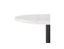 Petite table bistrot ronde TOMY en pierre blanche effet marbre et métal noir - à 60 cm