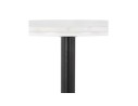 Petite table bistrot ronde TOMY en pierre blanche effet marbre et métal noir - à 60 cm