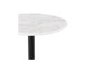 Petite table bistrot ronde TOMY en pierre blanche effet marbre et métal noir - à 60 cm