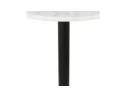 Petite table bistrot ronde TOMY en pierre blanche effet marbre et métal noir - à 60 cm