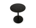 Petite table bistrot ronde TOMY en pierre effet marbre et métal noir - à 60 cm