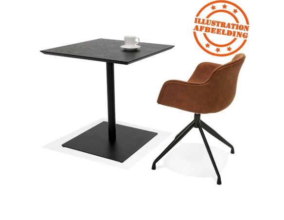 Table carrée design SUMO en bois et métal noir - 70x70 cm