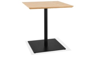 DT02900NABL 5404028320211 Table carrée design SUMO en bois finition naturelle et métal noir - 70x70 cm