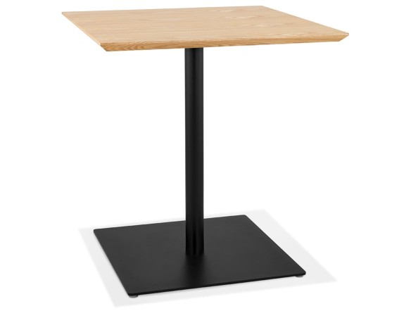 DT02900NABL 5404028320211 Table carrée design SUMO en bois finition naturelle et métal noir - 70x70 cm