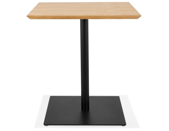 Table carrée design SUMO en bois finition naturelle et métal noir - 70x70 cm