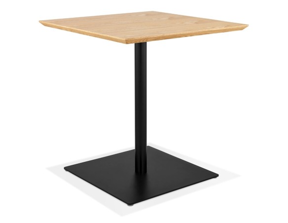 Table carrée design SUMO en bois finition naturelle et métal noir - 70x70 cm
