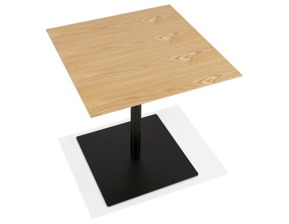 Table carrée design SUMO en bois finition naturelle et métal noir - 70x70 cm