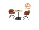 Table carrée design SUMO en bois finition naturelle et métal noir - 70x70 cm