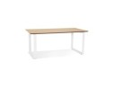 OT01510NAWH 5404028323496 Grand bureau droit de direction GIMINI en bois finition naturelle et métal blanc - 180x90 cm