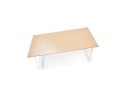 Grand bureau droit de direction GIMINI en bois finition naturelle et métal blanc - 180x90 cm