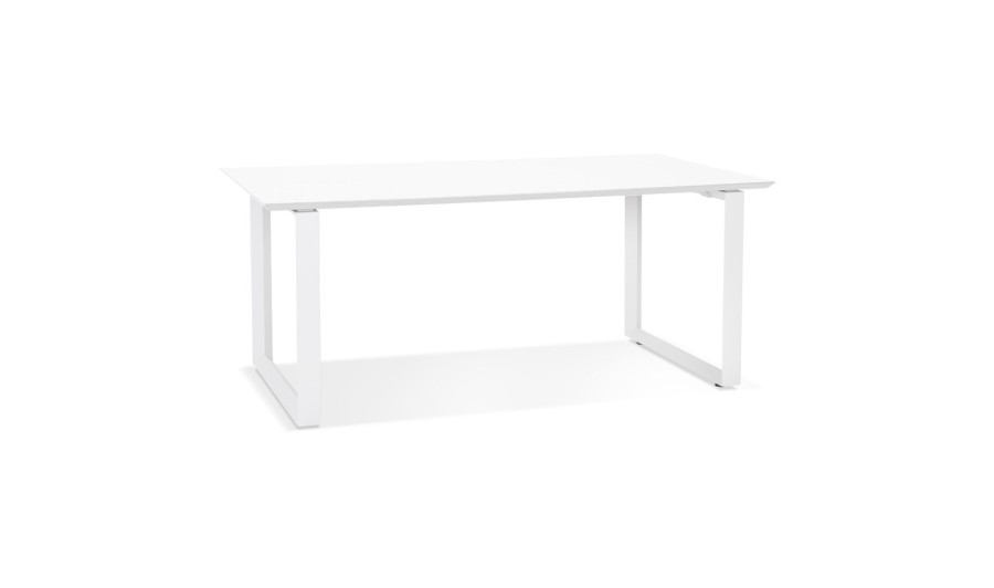 OT01520WHWH 5404028323519 Grand bureau droit de direction GIMINI en bois et métal blanc - 180x90 cm OT01520WHWH 5404028323519 Grand bureau droit de direction GIMINI en bois et métal blanc - 180x90 cm