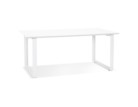 OT01520WHWH 5404028323519 Grand bureau droit de direction GIMINI en bois et métal blanc - 180x90 cm