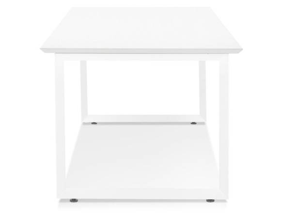 Grand bureau droit de direction GIMINI en bois et métal blanc - 180x90 cm
